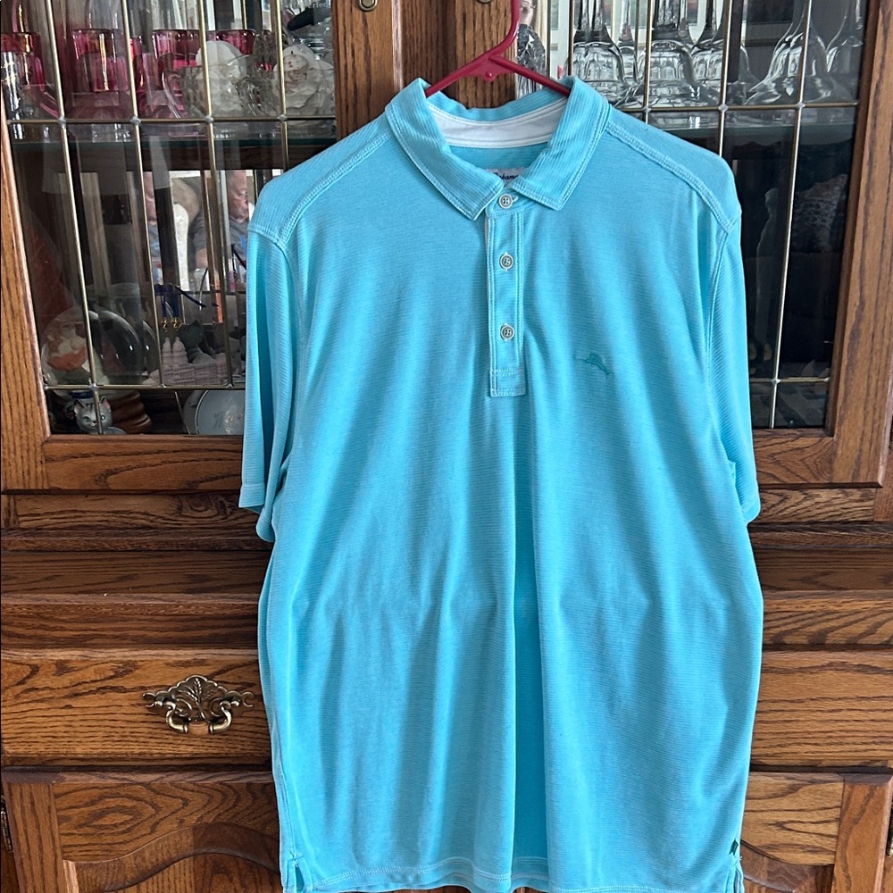 Tommy Bahama Men's Aqua Blue Polo Shirt
